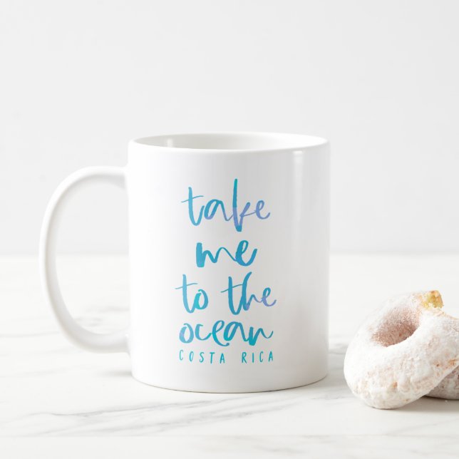 Le Costa Rica me portent dans la tasse d'aquarelle (Avec donut)