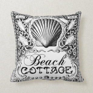 le cottage de plage avec la mer écosse le coussin