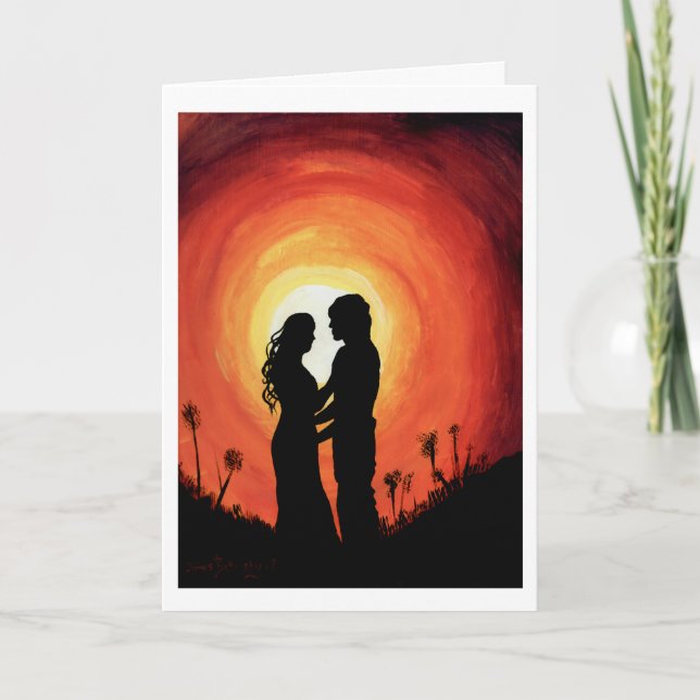 Le coucher de soleil Embrassez la carte de Saint-V (Devant)
