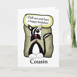 Le cousin refroidissent la carte d'anniversaire -