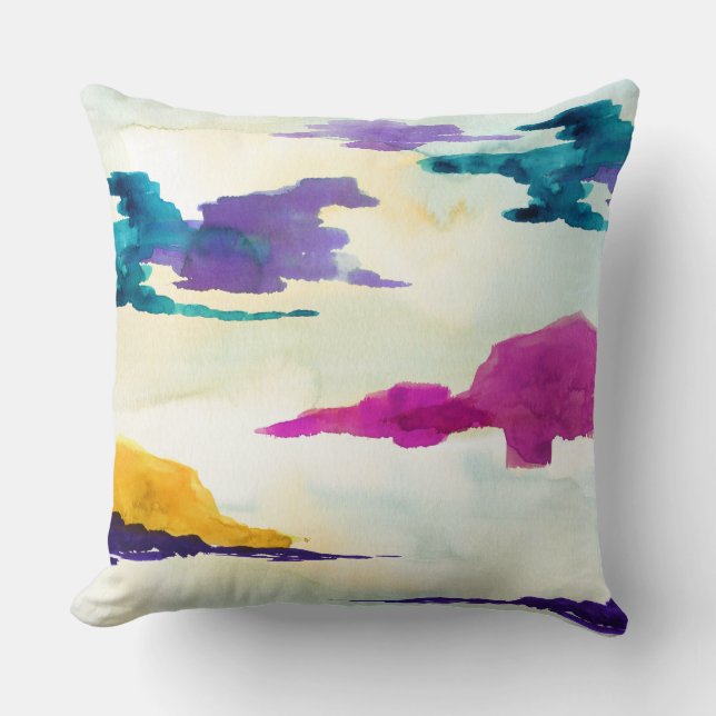 Le coussin d'aquarelle Abstrait écossais Loch (Recto)
