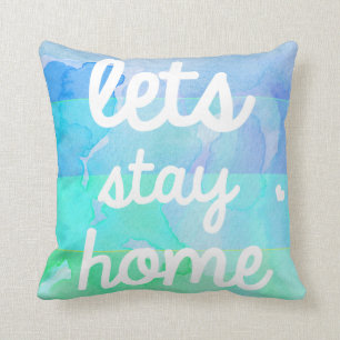 Le coussin d'aquarelle laisse la maison de séjour