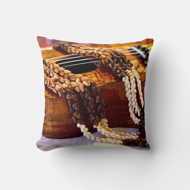 Le coussin présente une image détaillée d'un ukule (Recto)