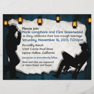 Le cowboy toilette les invitations gaies faites