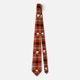 Le crâne écossais de goth plaid cravate