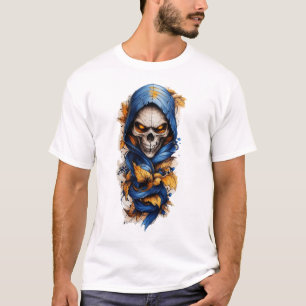 Le crâne et l'automne laisse T-shirt style tatouag