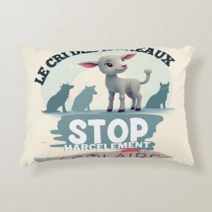 Le Cri des Agneaux : stop harcèlement scolaire Accent Pillow