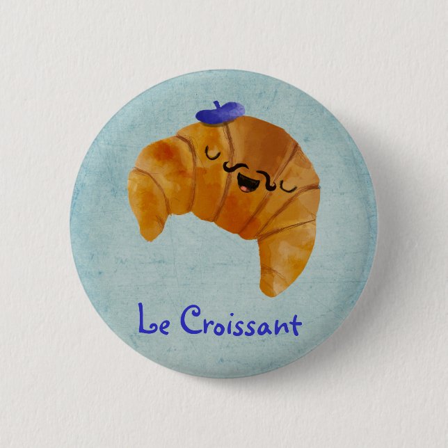 Le Croissant 2 Inch Round Button (Front)