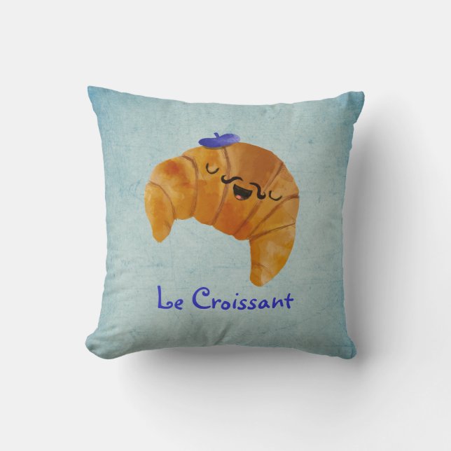 Le Croissant Throw Pillow (Front)