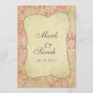 Le cru a crépité invitation rose de fleurs de