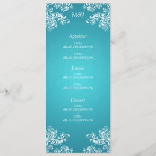 Le cru élégant de menu de mariage tourbillonne la