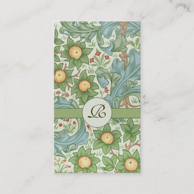 le cru fleurit le carte de visite de monogramme (Devant)