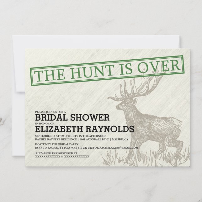 Le cru la chasse est au-dessus des invitations de (Devant)