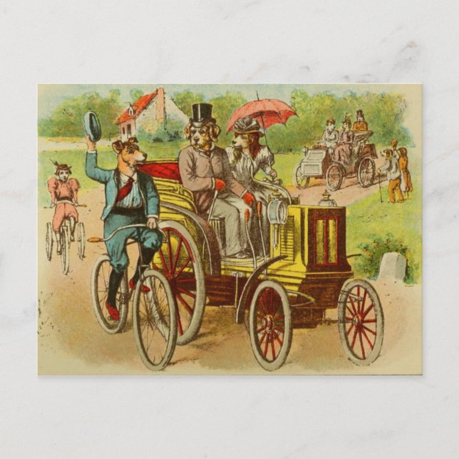 Le cru poursuit la carte postale de vélos et de (Devant)