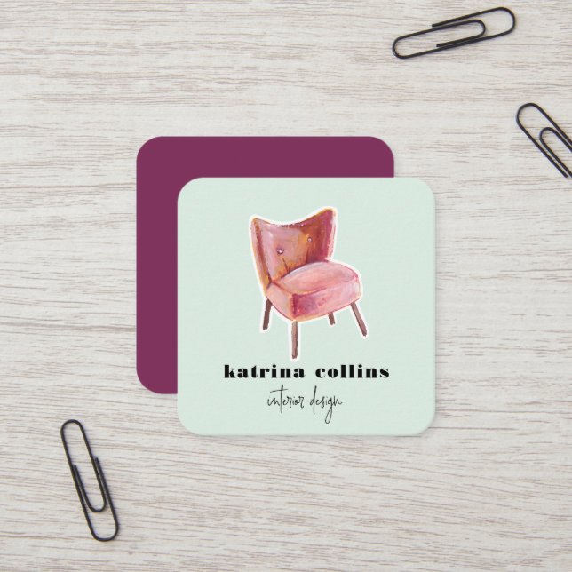 Le cru préside des cartes de design d'intérieur de (Devant/Arrière en situation)