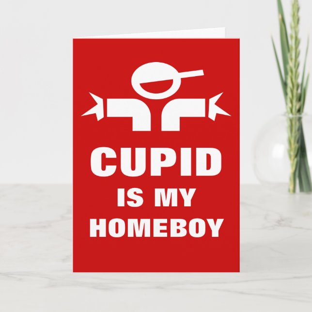 Le cupidon drôle de la carte | de Saint-Valentin (Devant)