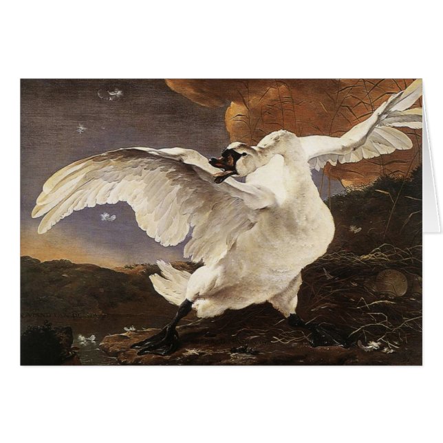 Le cygne menacé (Devant horizontal)