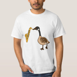 Le DA oie jouant le T-shirt de saxophone
