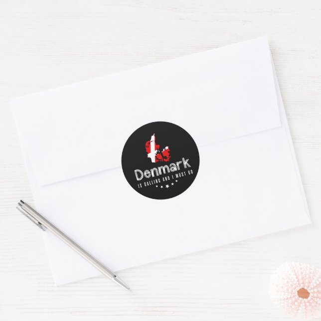Le Danemark Appelle Et Je Dois Aller Sticker (Enveloppe)
