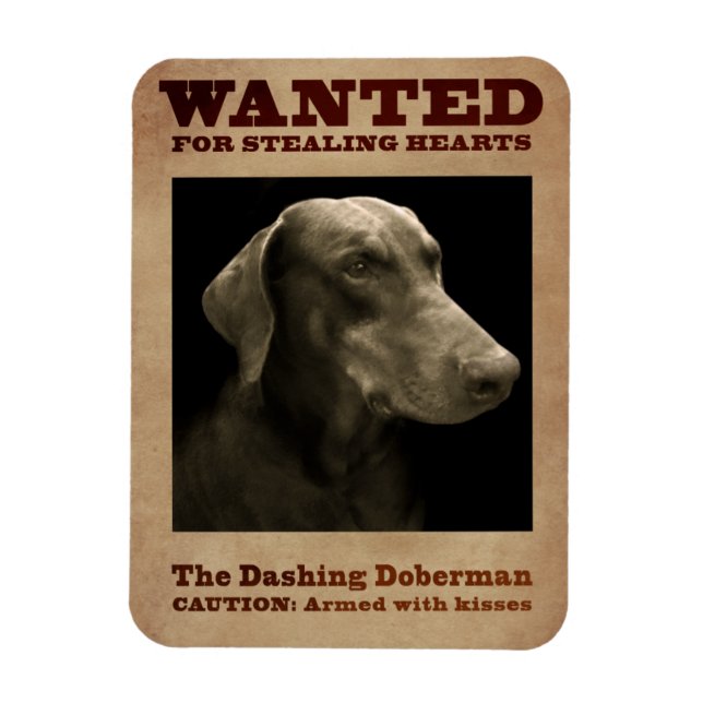 Le Dashing Doberman Magnet (Vertical)
