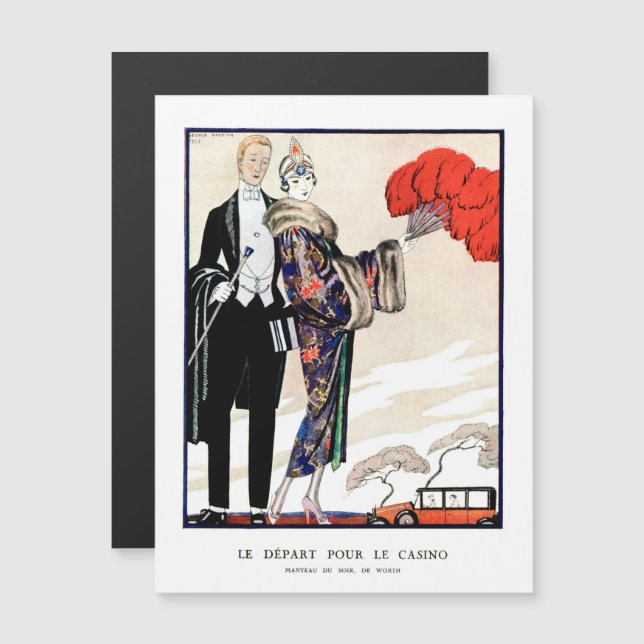 Le départ pour le casino by George Barbier   (Front/Back)