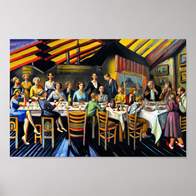 le dernier tableau à l'huile pour dîner en famille (Devant)
