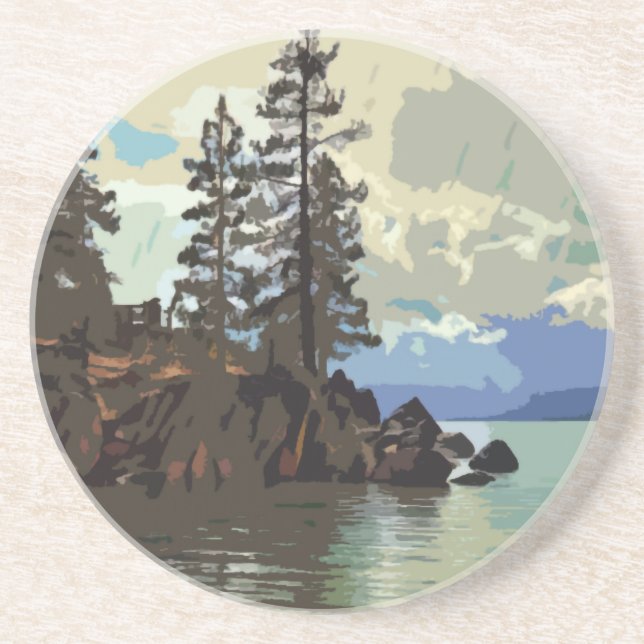 Le Dessous de verre de grès du lac Tahoe (Devant)
