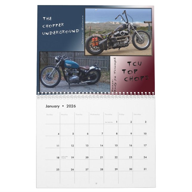 Le dessus de la TCU coupe le calendrier 2012 (Jan 2026)