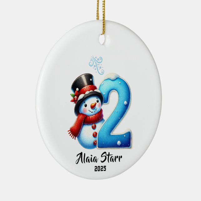 Le deuxième ornement de Noël de Snowman Baby (Droite)