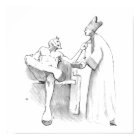 Le diable à la messe du dimanche sur une affiche