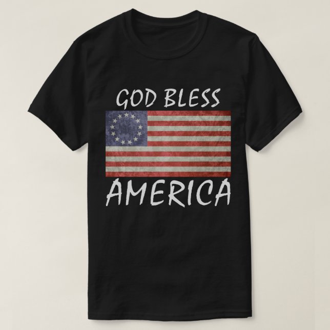 Le dieu du drapeau Betsy Ross bénisse le t-shirt A (Design devant)