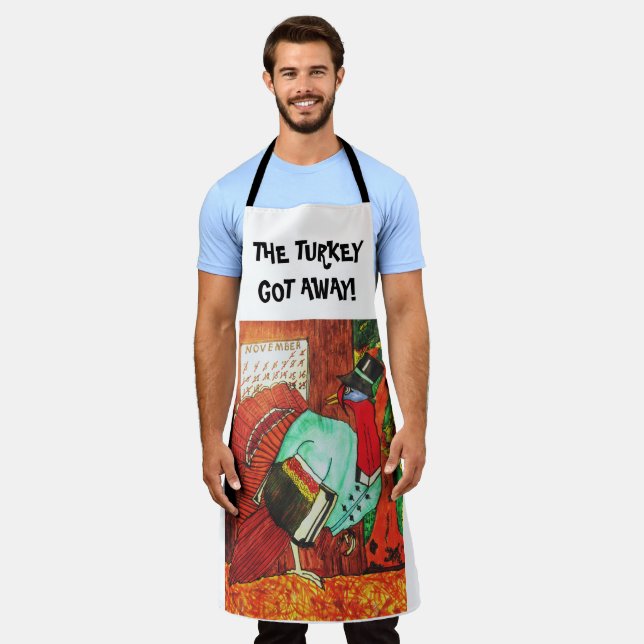 LE DINDE S'EST ÉCHAPPÉ ! Tablier de Thanksgiving (Porté)
