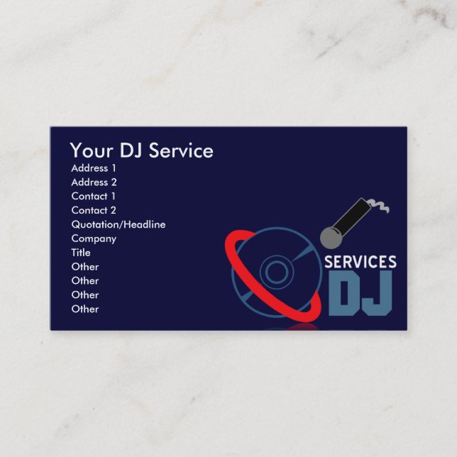 Le DJ entretient des cartes de visite (Devant)