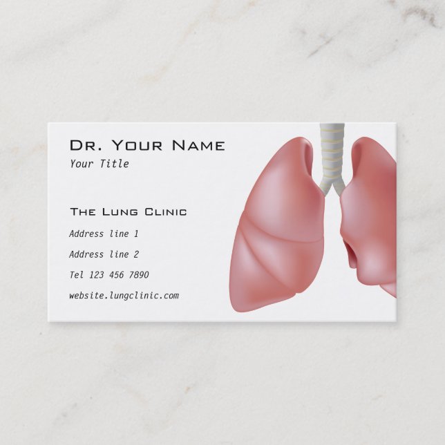 Le docteur carte de visite de poumon (Devant)