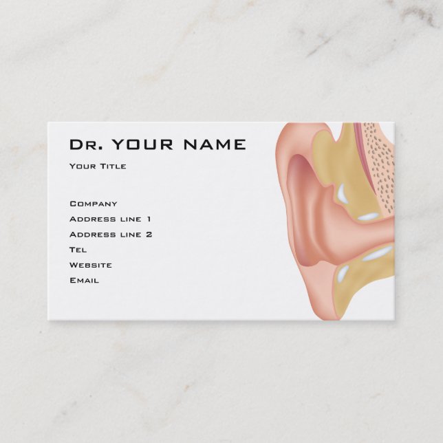 Le docteur d'oreille carte de visite (Devant)