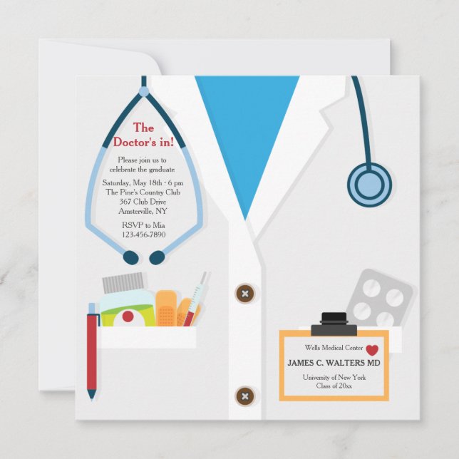 Le Docteur Est En Invitation À La Graduation (Devant)