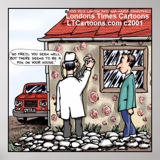 Le Docteur Trouve Pox Sur Maison Poster Drôle (Devant)
