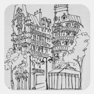 Le Dome on Boulevard Raspail Paris, France Square Sticker