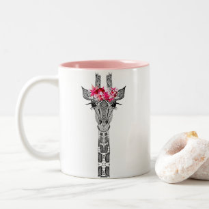 Le double a dégrossi tasse de girafe avec la
