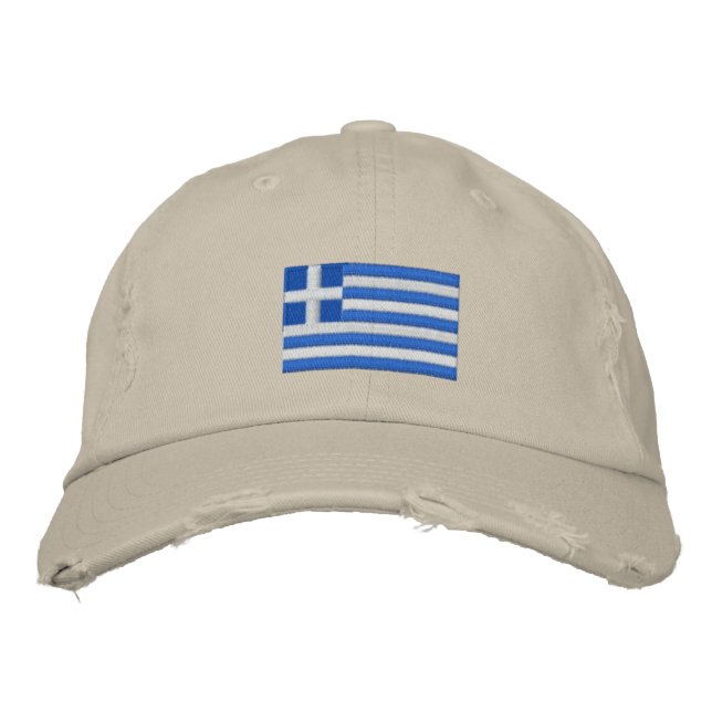 Le drapeau de la Grèce brodé casquette (Devant)