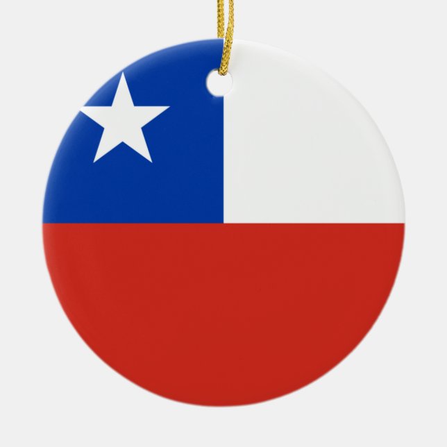 Le drapeau du Chili ornement en céramique (Devant)