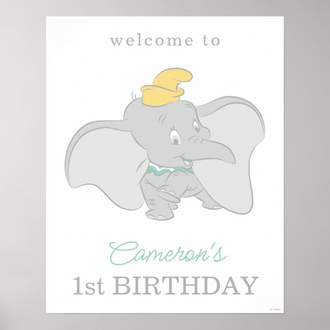 Le Dumbo de Disney | Affiche de bienvenue d'annive (Devant)
