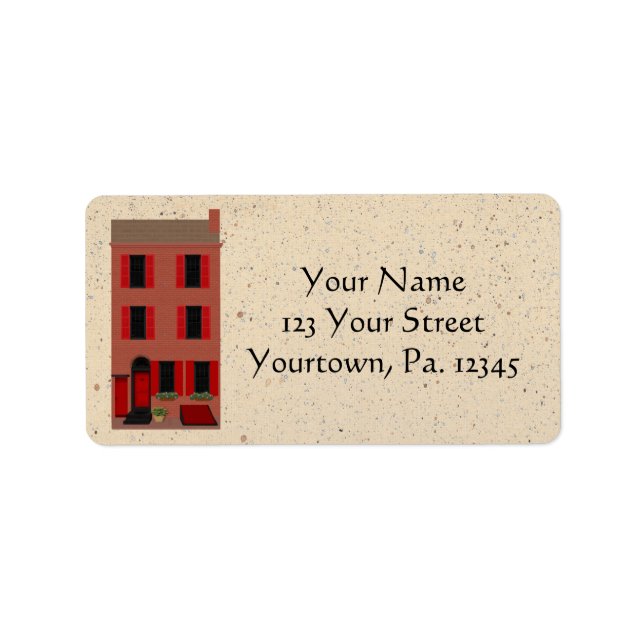 Le Étiquette de adresse Brownstone (Devant)