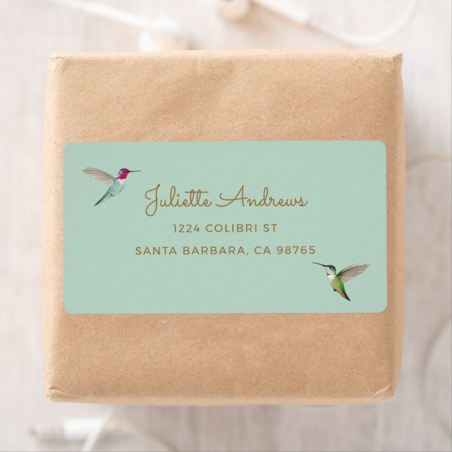 Le Étiquette de adresse des colibris d'Anna (En situation)