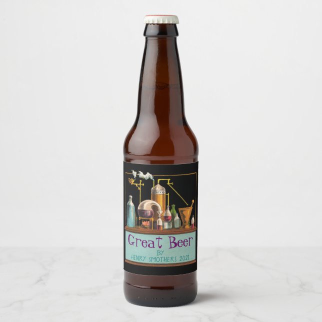 Le Étiquette de bière Alchimiste Brewmaster (Devant)