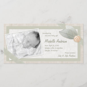 Le faire-part de bébé a personnalisé le carte