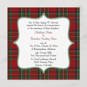 Le Faire-part de mariage de plaid de Royal Stewart
