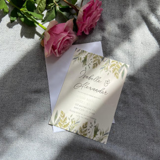 Le Faire-part de mariage de verdure poussiéreux