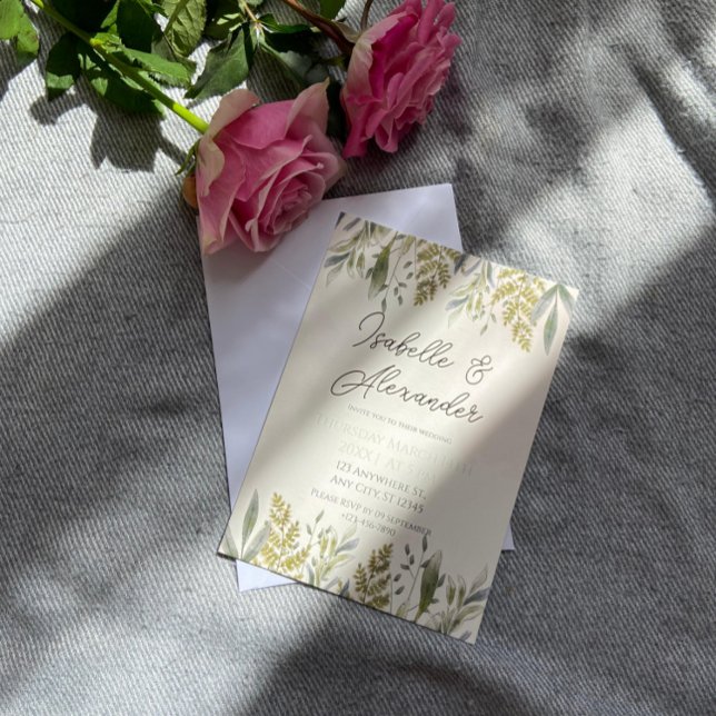 Le Faire-part de mariage de verdure poussiéreux (Créateur téléchargé)