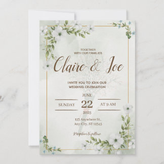 Le Faire-part de mariage naturel vert